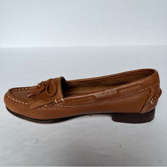 Women’s Brown Leather Tassel Loafers size 51/2 - Picture 8 of 9